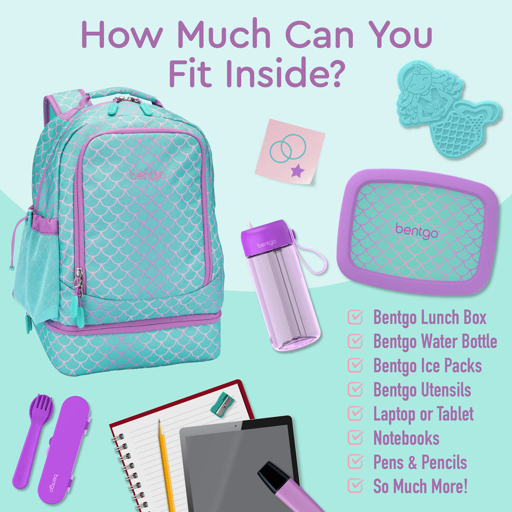 Bentgo® Kids Backpack & Lunch Bag | Mermaid Scales