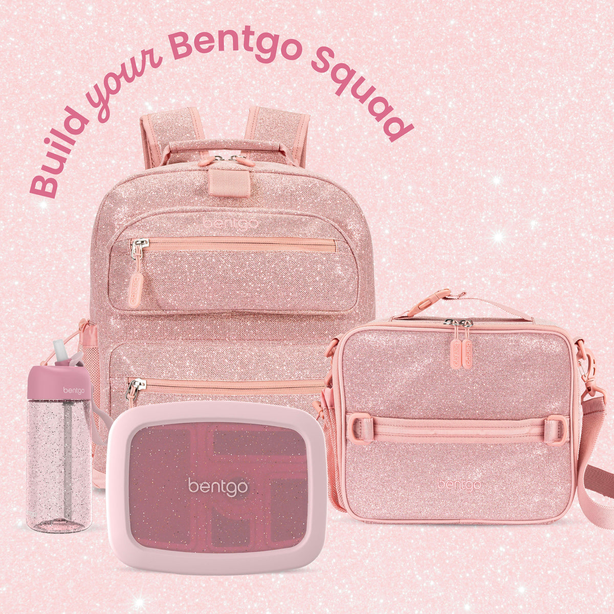 Bentgo Kids Prints Backpack - Petal Pink Glitter | Build Your Bentgo Squad
