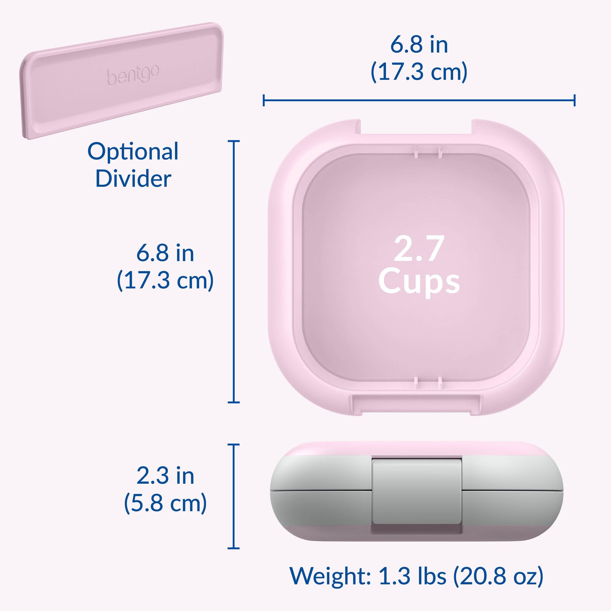 Bentgo® Chill Mini Lunch Box (2-Pack) - Lilac Mist | Product Dimensions