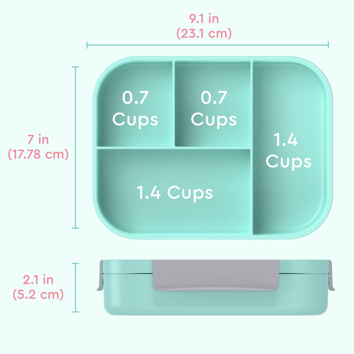 Bentgo® Kids Snap & Go Lunch Box (2-Pack) | Puppy Love - Product Dimensions