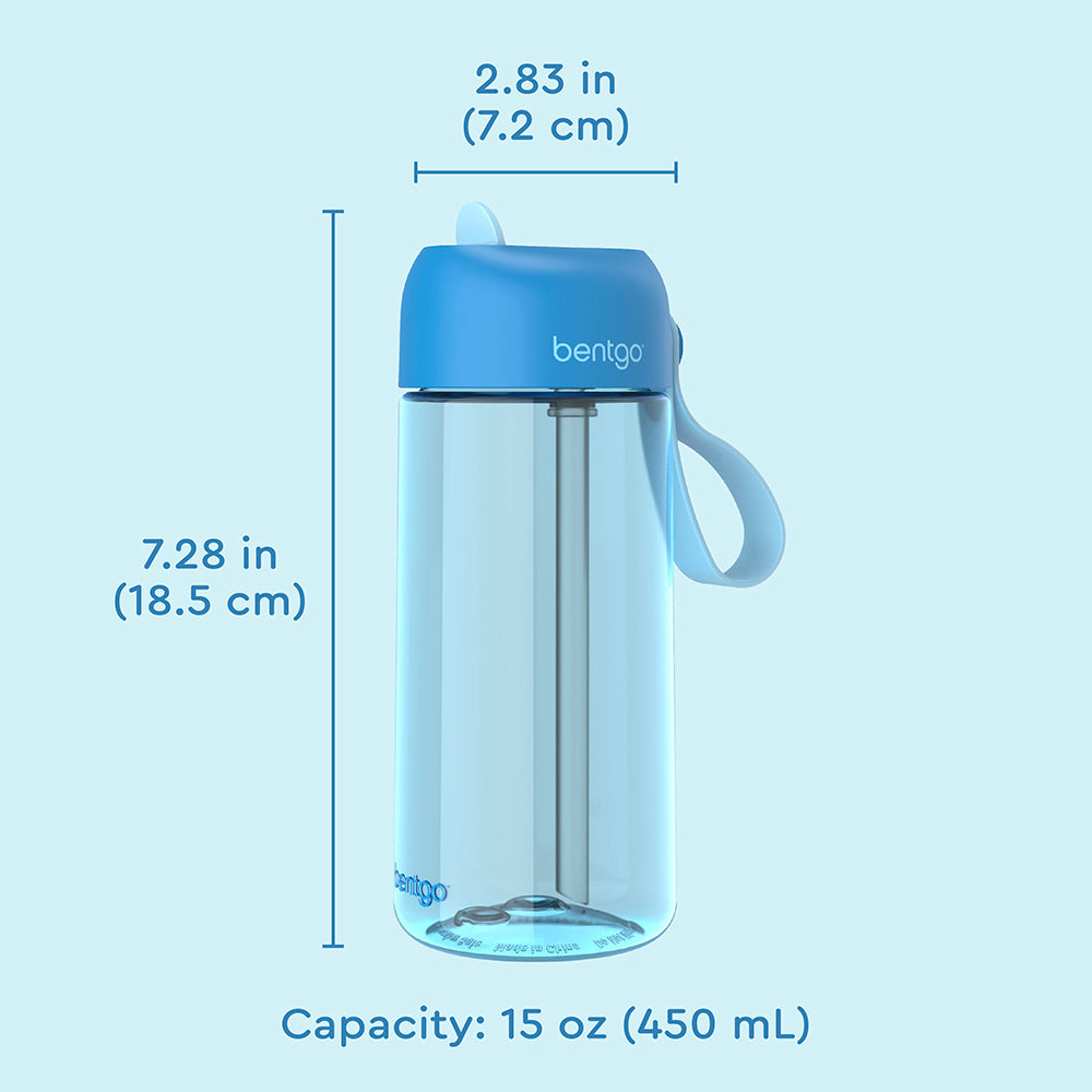 Bentgo® Kids Water Bottle - Blue | Dimensions + What’s In The Box